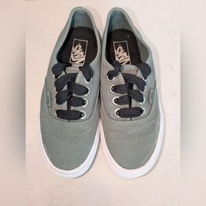 Vans Authentic Sage Green Canvas Sneakers Womens 7 Mens 5.5 Classic Lace Up
